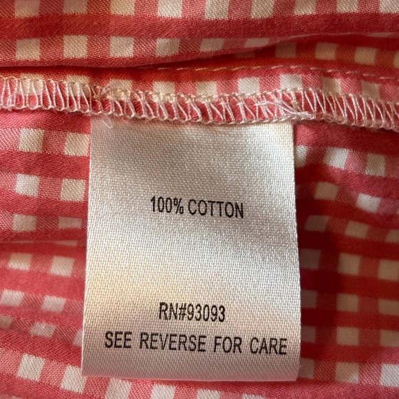 Tyler Boe Dress Womens M Red White Gingham Tiered Ruffle Tie Neck - Picture 11 of 13